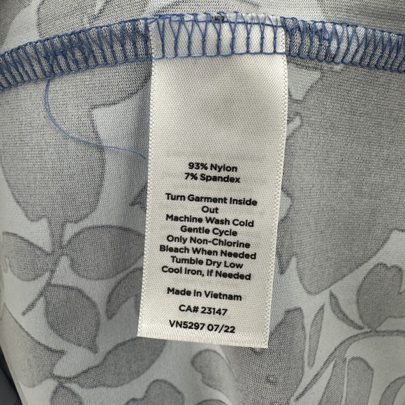 Talbots Faux Wrap Dress Womens XS Knit Jersey Blue Floral Surplice Career - Picture 7 of 11